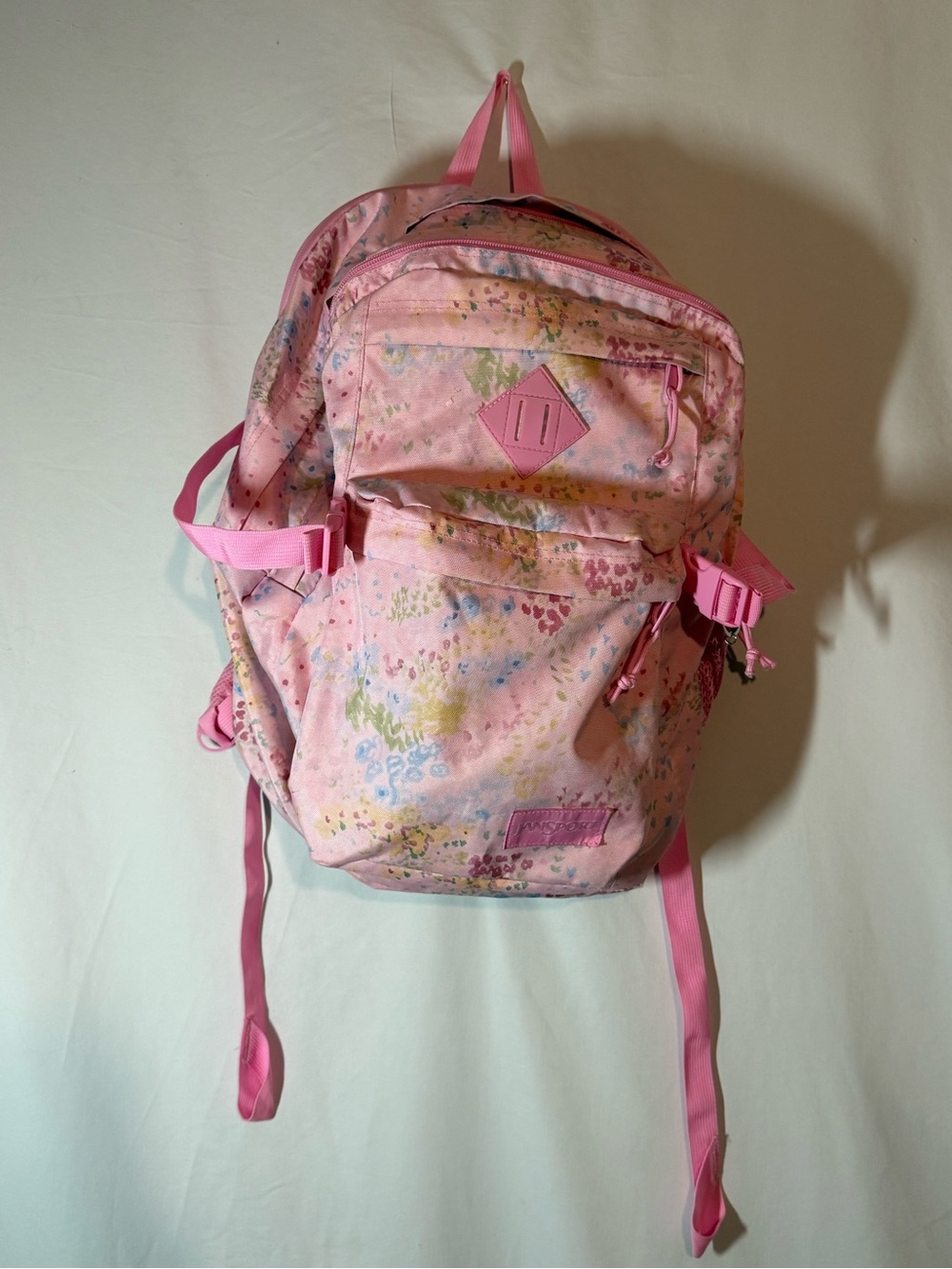 JanSport Main Campus Pink Floral Backpack 32L Laptop School Bag